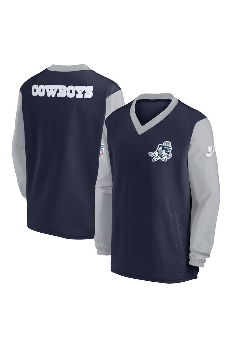Men's Nike  Navy Dallas Cowboys 2023 Sideline V-Neck Pullover Windshirt, Main, color, Navy