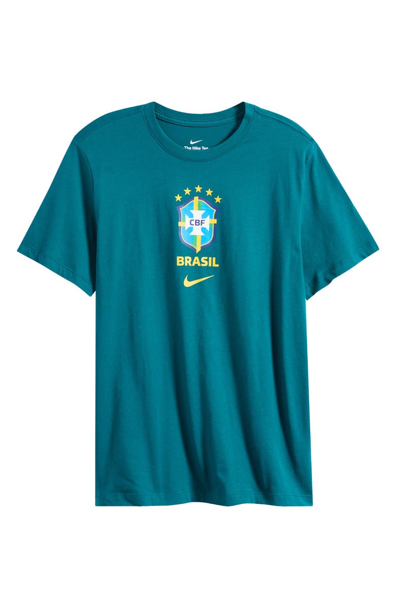 Nike Brasil Crest Cotton Graphic T-Shirt, Main, color, Geode Teal