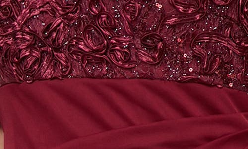 Alex Evenings Embellished Short Sleeve Empire Waist Gown In Red