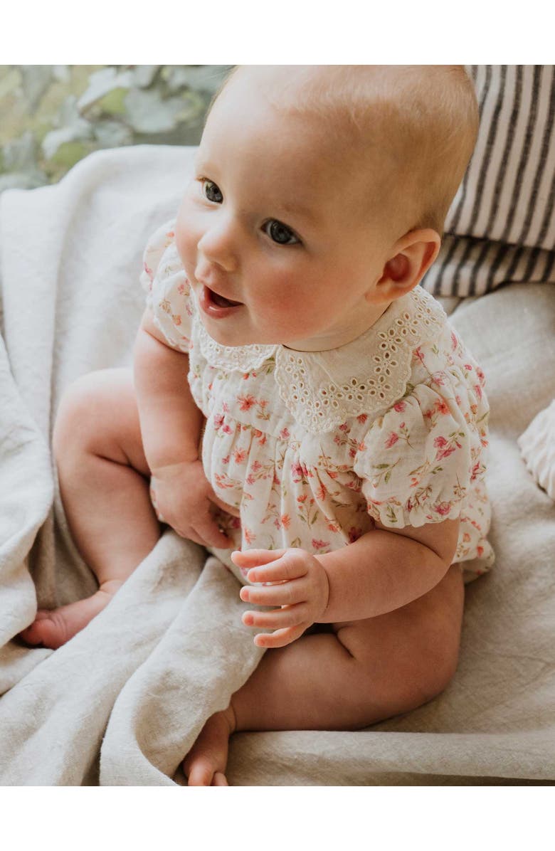 Purebaby Seaside Romper, Alternate, color, Seaside Floral