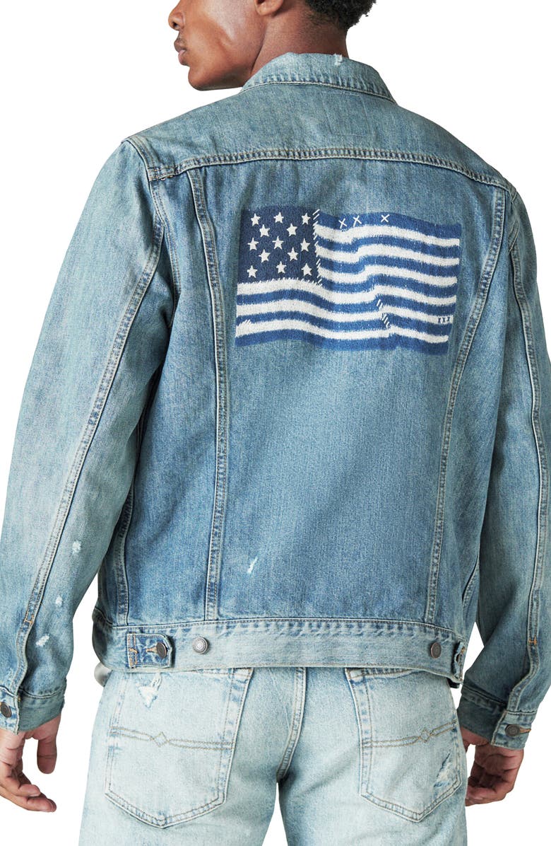 Lucky Brand Legend Flag Trucker Jacket, Alternate, color, 