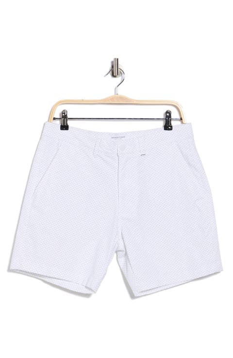 Geo Print Stretch Cotton Shorts