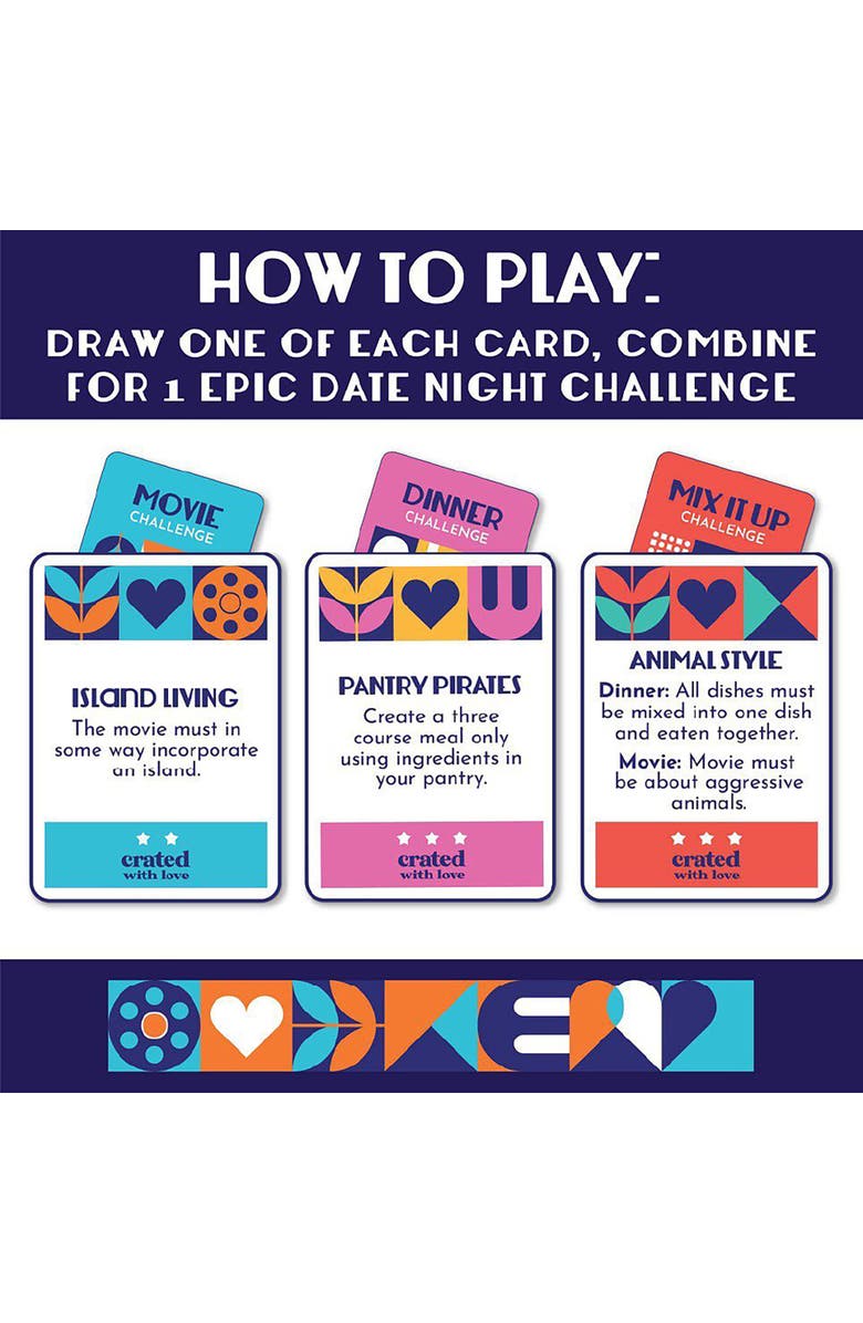 Crated with Love Mix It Up Date Night Generator, Date Night Cards, Alternate, color, Multicolored