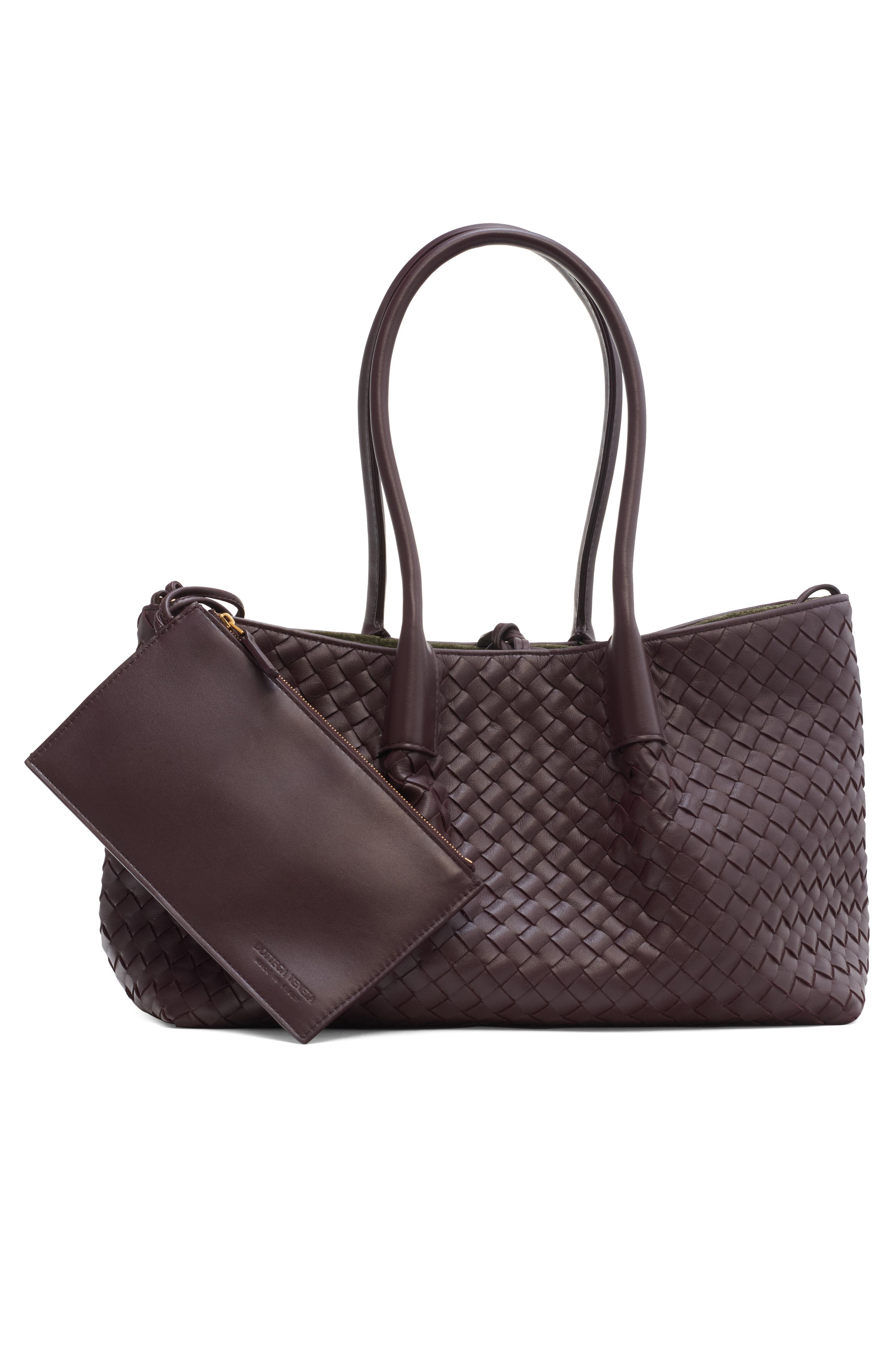 Bottega Veneta Medium Pinacoteca Intrecciato Leather Tote, Alternate, color, 2203 Dark Barolo/ Pick-M B