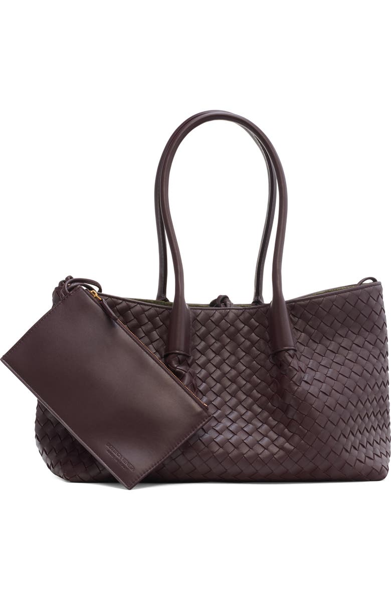 Bottega Veneta Medium Pinacoteca Intrecciato Leather Tote, Alternate, color, 2203 Dark Barolo/ Pick-M B