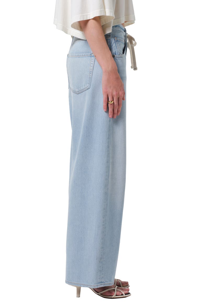 Brynn Drawstring Waist Wide Leg Jeans, Alternate, color, PORTOLA