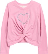 Truly Me Kids' Crystal Heart Rib Top