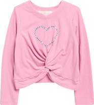 Truly Me Kids' Crystal Heart Rib Top