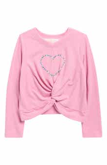 Truly Me Kids' Crystal Heart Rib Top