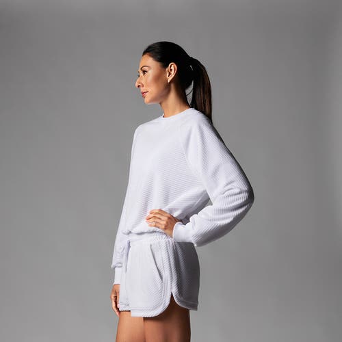 Tavi Ease Crew Terry Sweatshirt In White