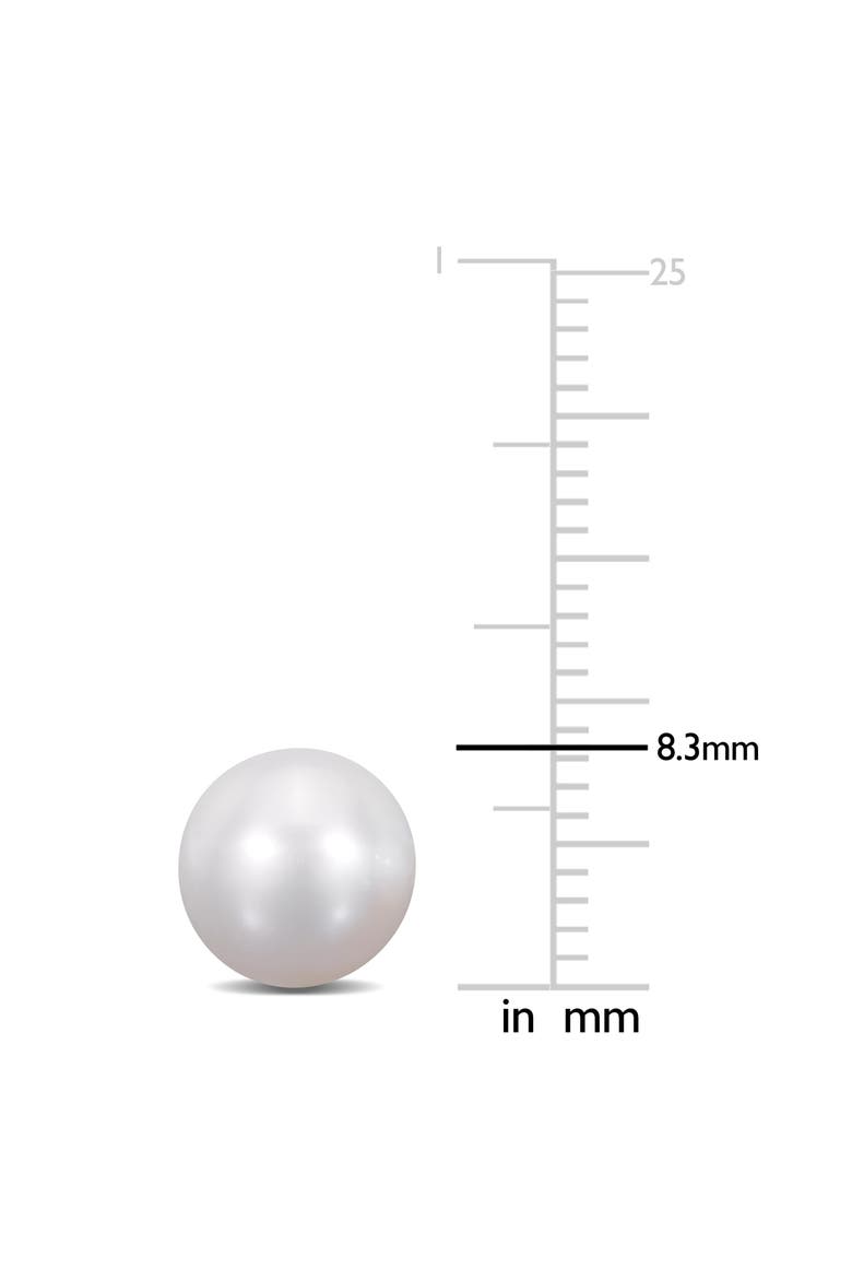 14K White Gold Cultured Pearl Stud Earrings, Alternate, color, SILVER