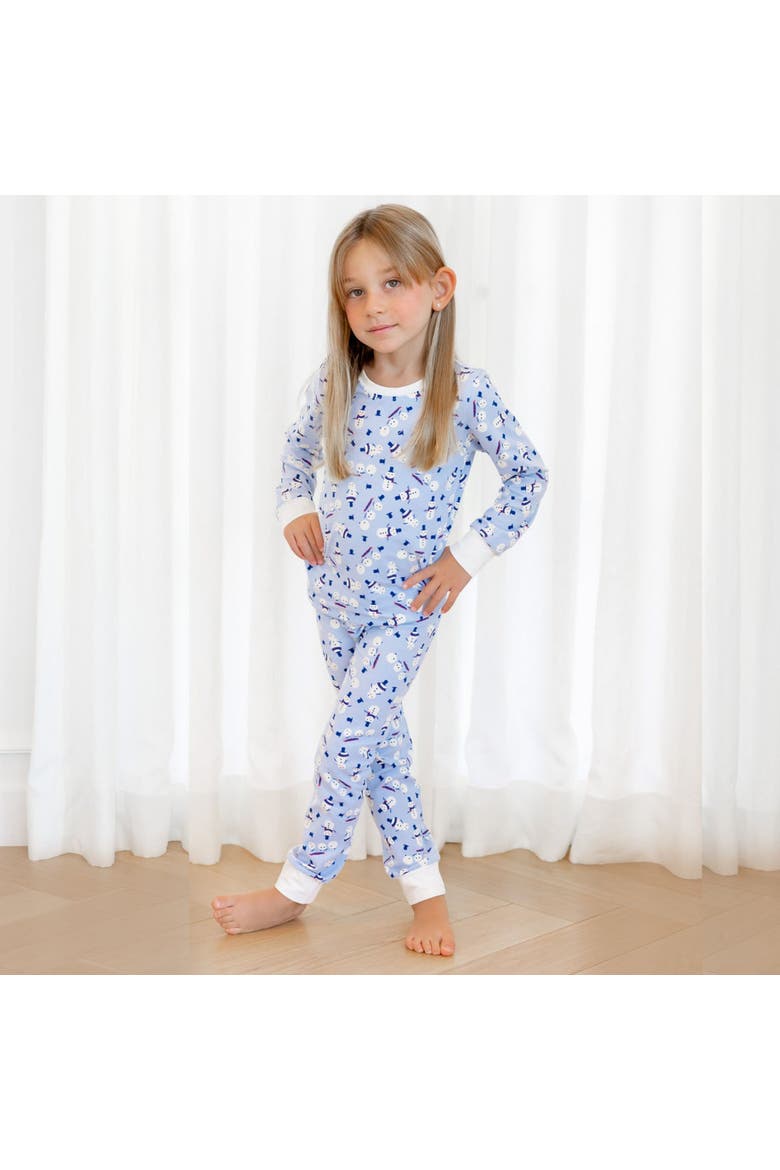 Kids Organic Two-Piece Pajama Set - Holiday Snowmen, Alternate, color, Holiday Snowmen