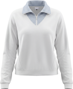 Noni Daily Striped Collar Half Zip Cotton Spandex Sweater