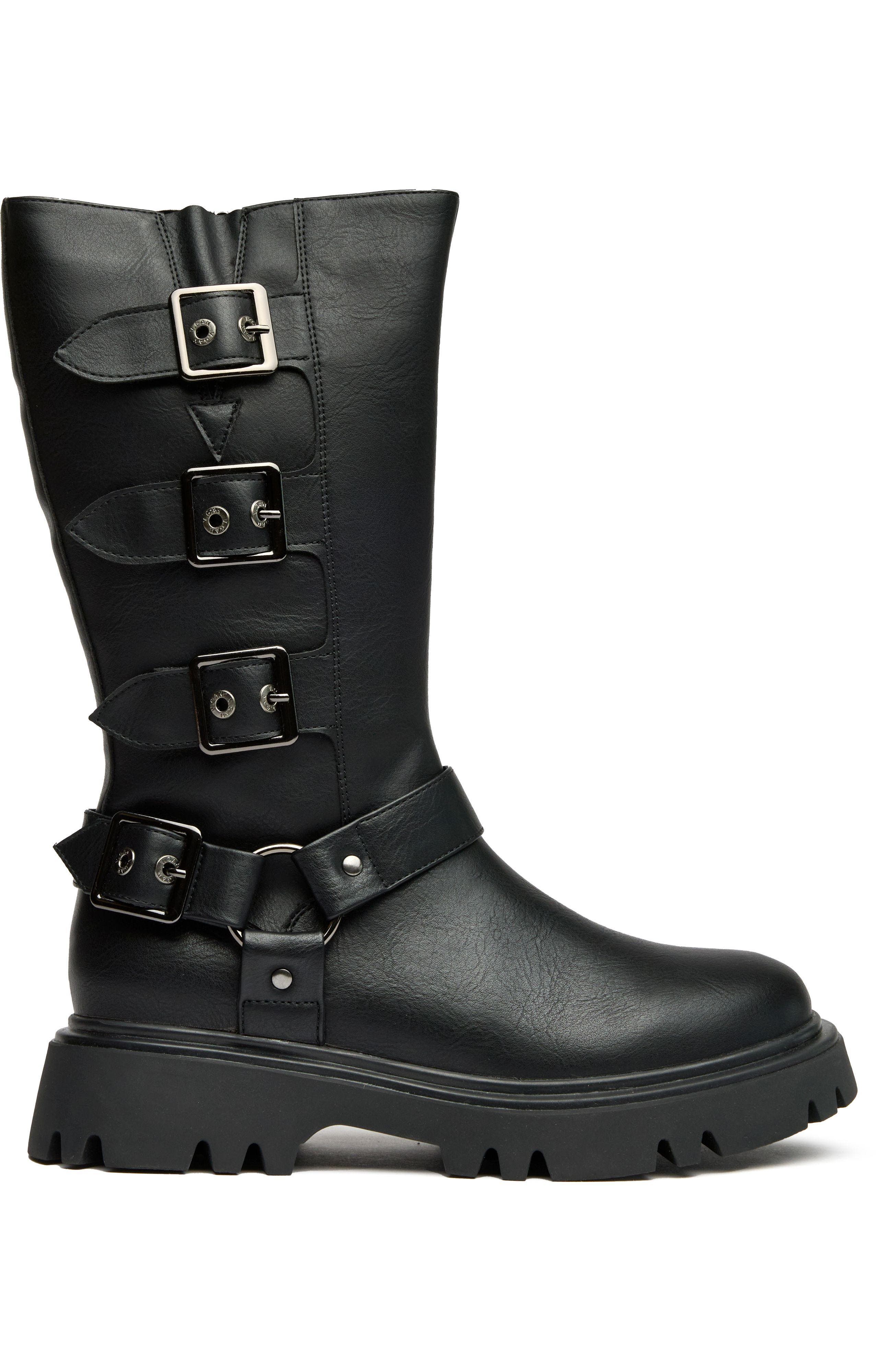 V.GAN LONDON Cosmic Biker Boots, Main, color, Black