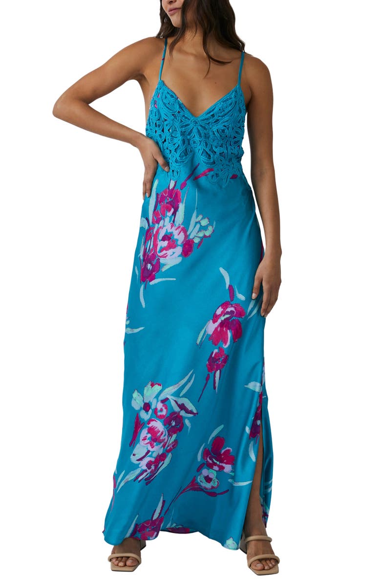 Free People Forever Yours Floral Slip Dress, Main, color,