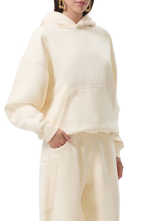 Afrm Blake Cotton Hoodie In White