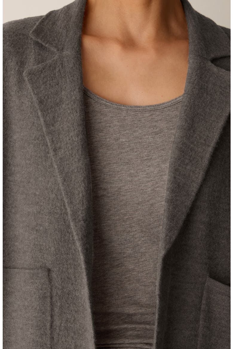 Notch Collar Cardigan, Alternate, color, COBBLESTONE