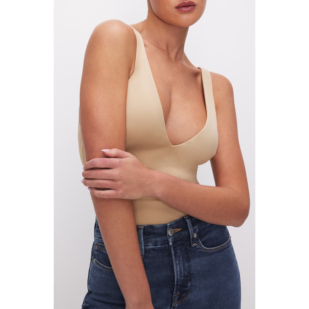 GOOD AMERICAN GOOD AMERICAN PLUNGE NECK SCUBA KNIT BODYSUIT