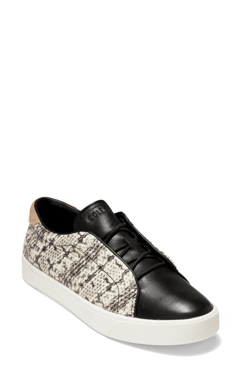 Cole Haan Grandprø Spectator Sneaker In Black/white Snake Print Suede