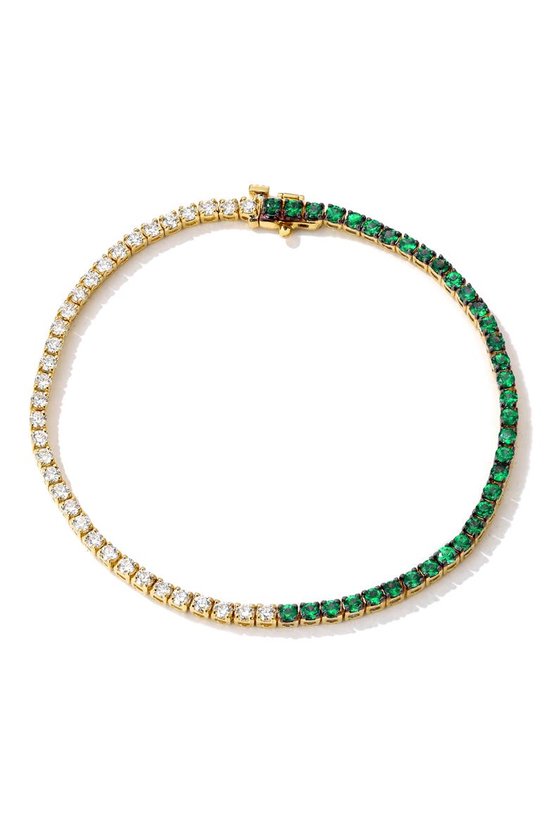 Emerald & Diamond Tennis Bracelet, Main, color, EMERALD