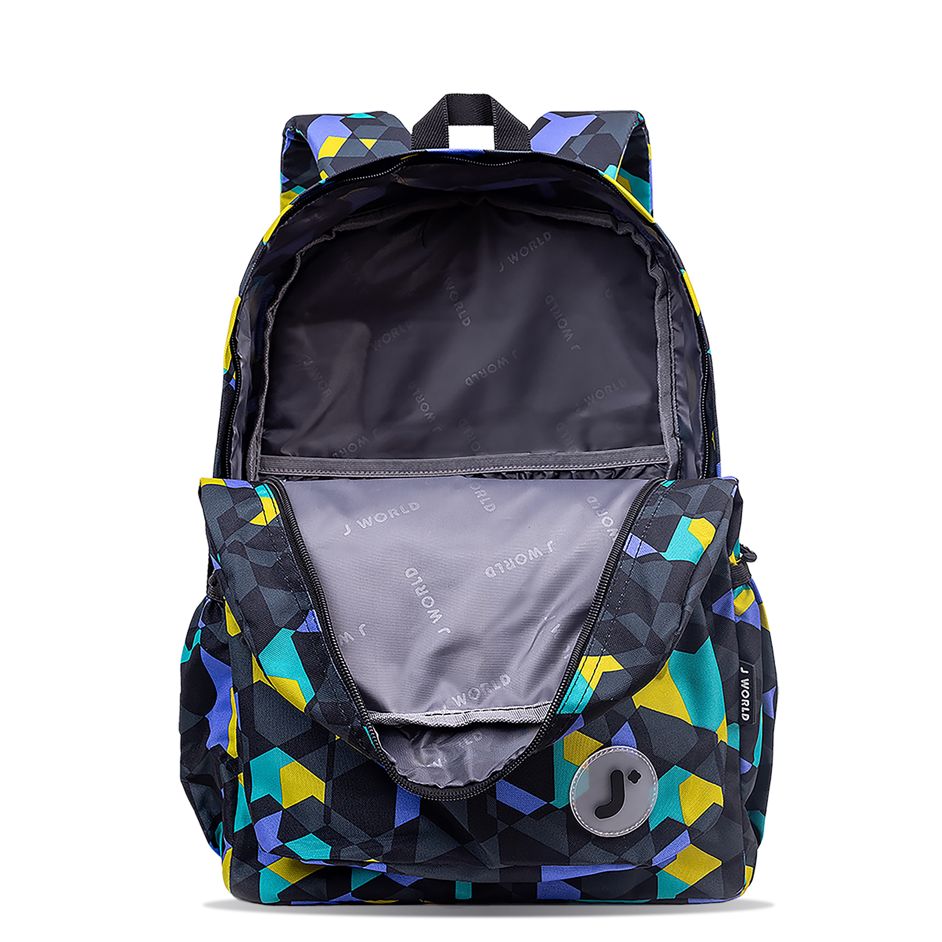 J World Unisex Oz 17" Daily Backpack For School And Travel, Alternate, color, Cubes