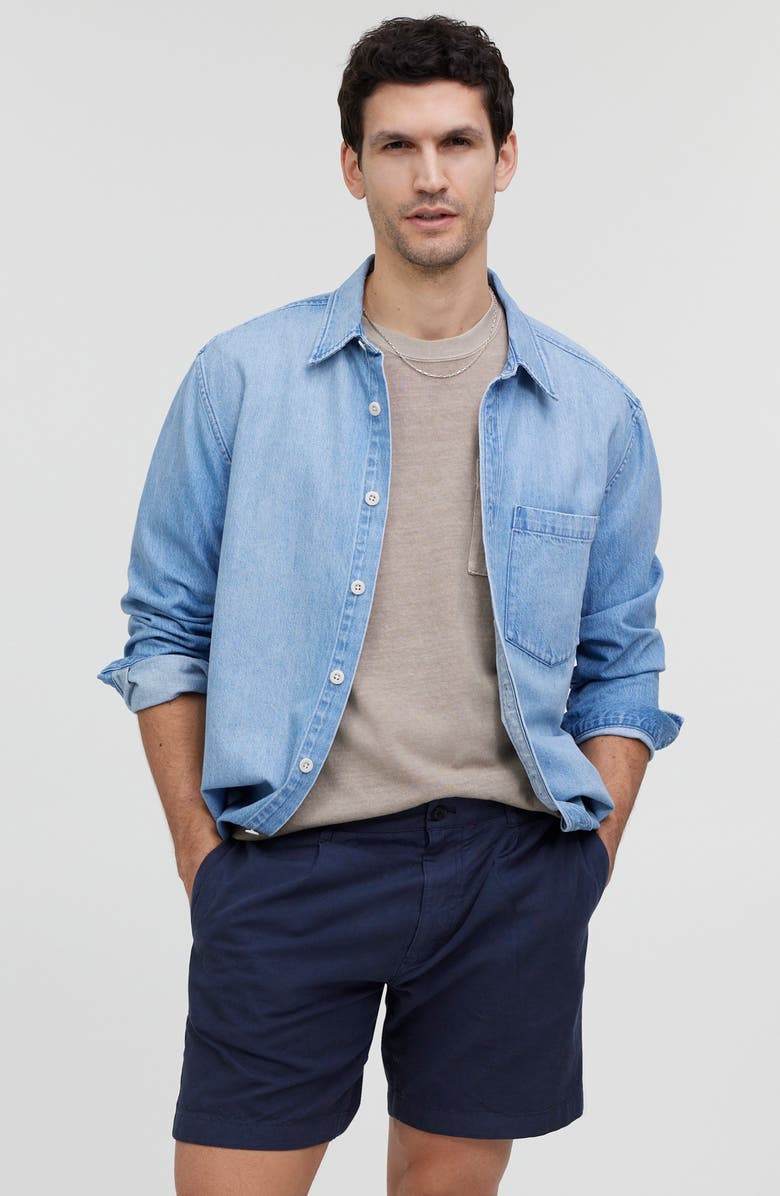 Madewell Cotton & Hemp Pleated Shorts, Alternate, color, 