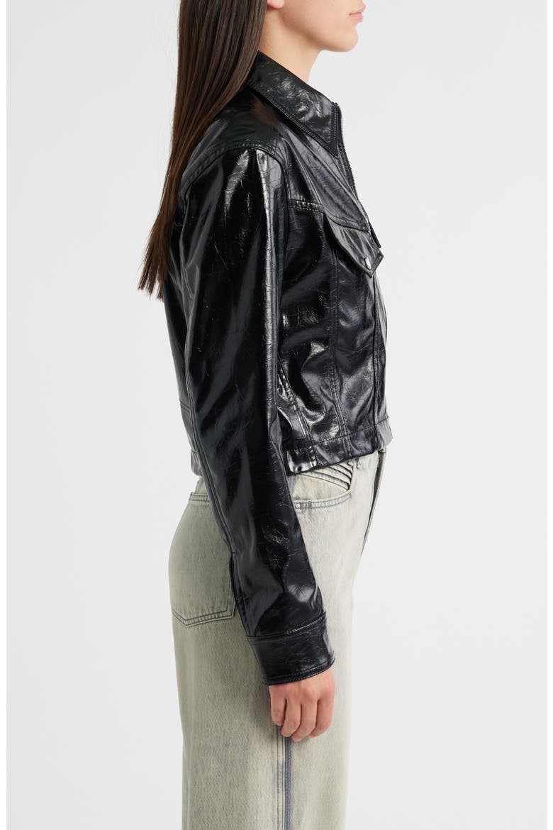 Jasita Leather Jacket, Alternate, color, BLK