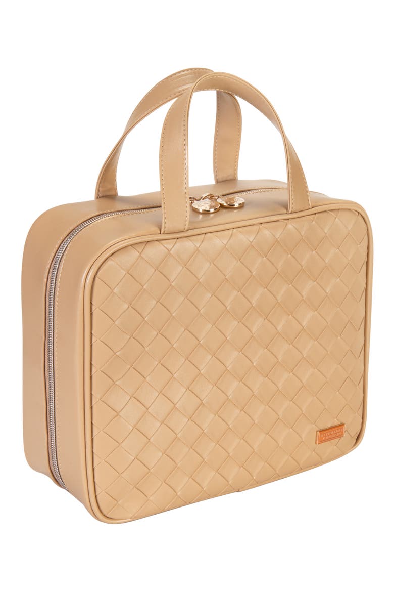 Belize Toasted Almond Martha Large Briefcase Cosmetics Case, Alternate, color, TOASTED ALMOND
