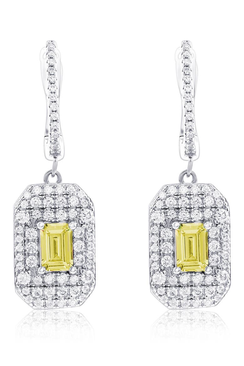 Cubic Zirconia Drop Earrings, Main, color, YELLOW