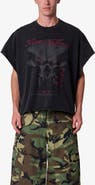mnml Skull Distressed Graphic Cutoff T-Shirt
