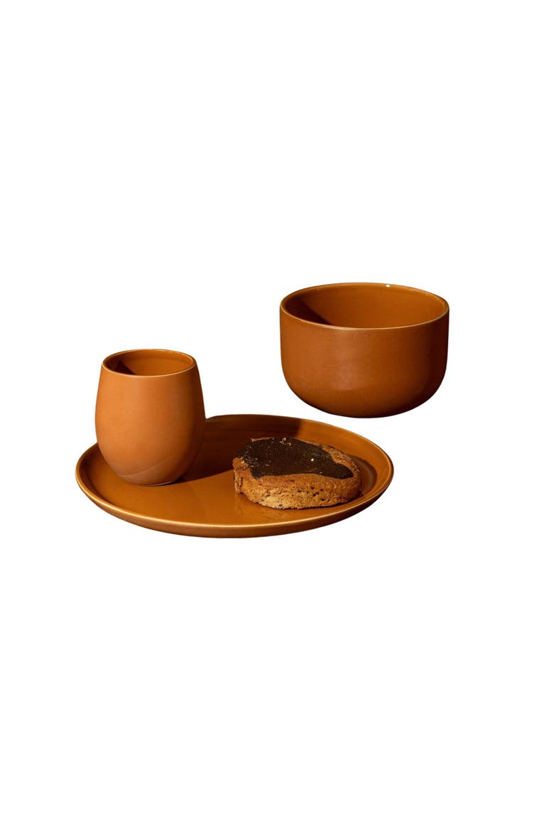 Minimalist Dinnerware Set, Main, color, Matte/Shiny Terracotta