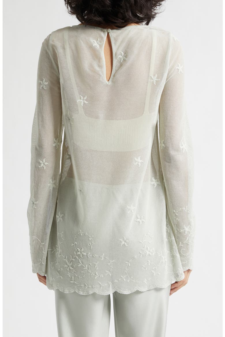 Cove Sheer Embroidered Tunic, Alternate, color, SEAFOAM
