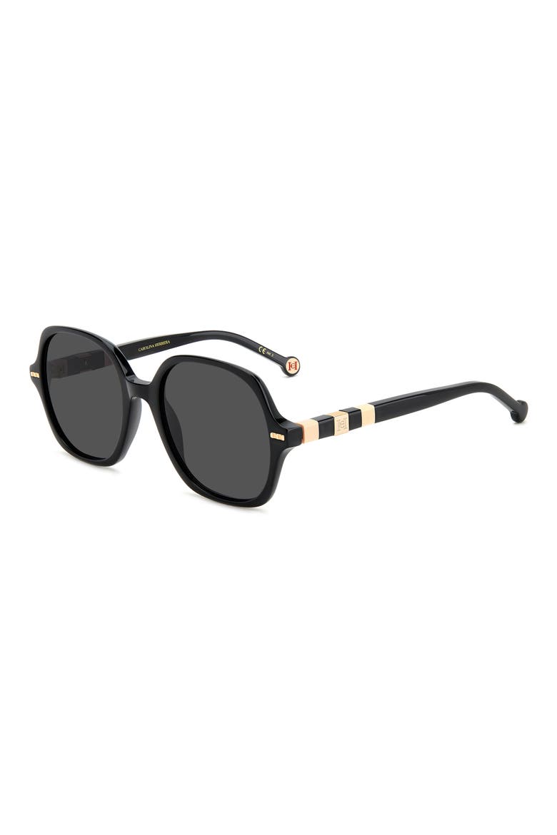 55mm Square Sunglasses, Alternate, color, BLACK