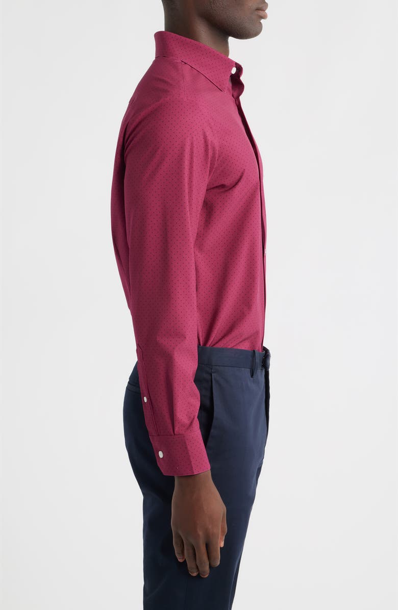 Mizzen+Main Leeward Trim Fit Microdot Performance Button-Up Shirt, Alternate, color, Mulberry Dot