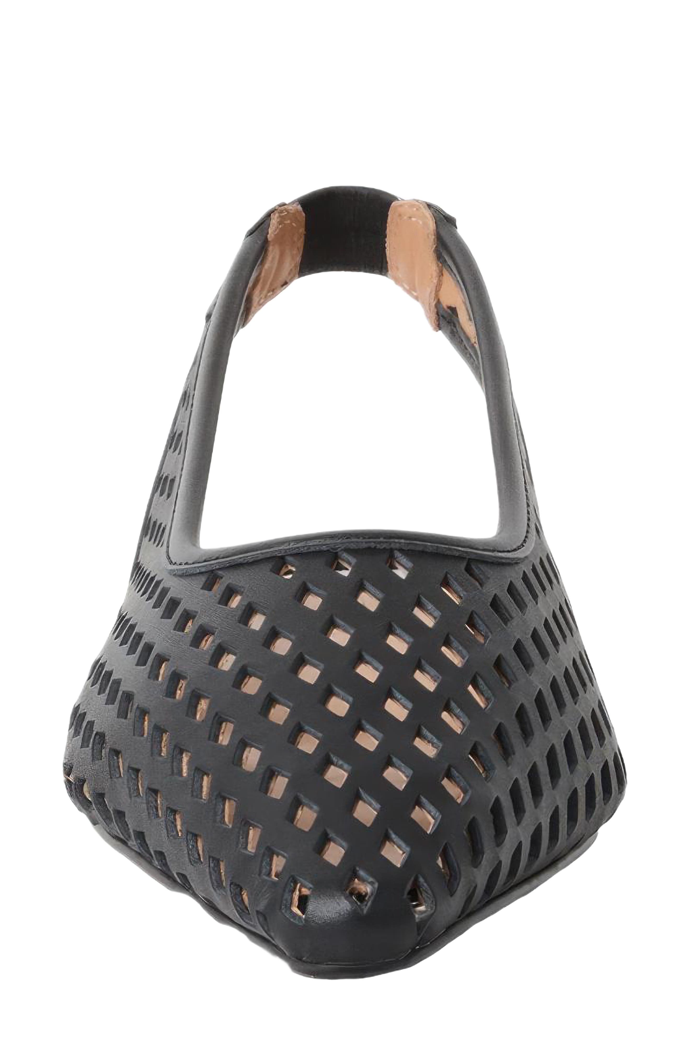 André Assous Brielle Slingback Snip Toe Wedge Pump, Alternate, color, Black Leather