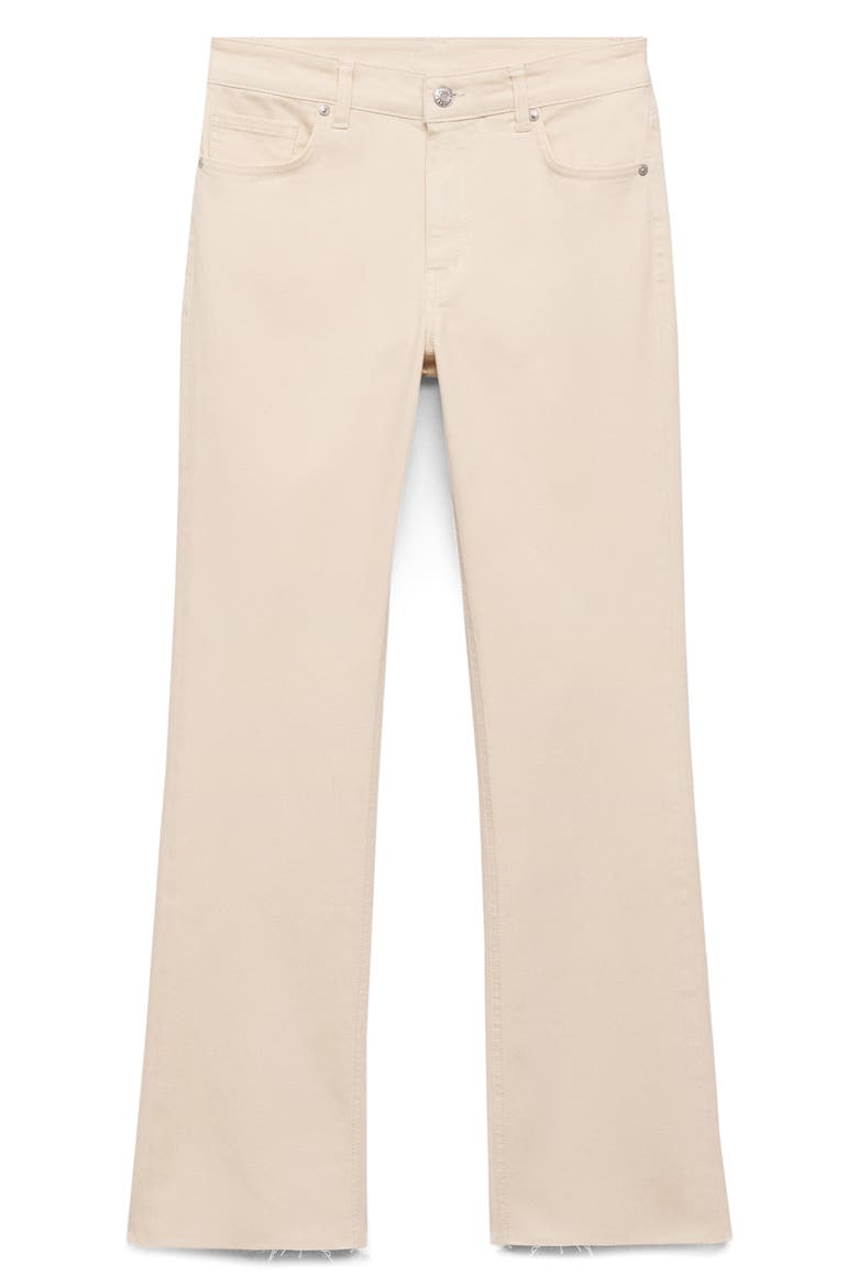 Sienna Raw Hem Crop Flare Jeans, Main, color, LIGHT BEIGE