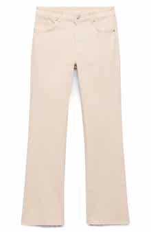 MANGO Sienna Raw Hem Crop Flare Jeans