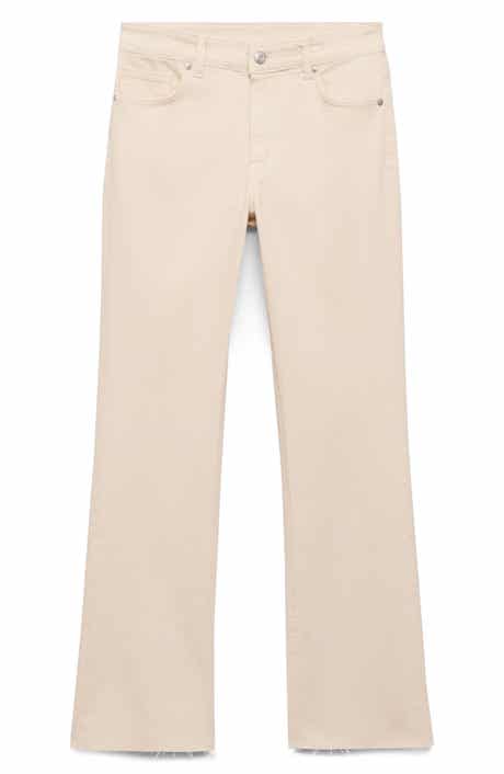 MANGO Sienna Raw Hem Crop Flare Jeans