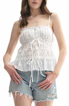 All in Favor Tie-Shirred Camisole