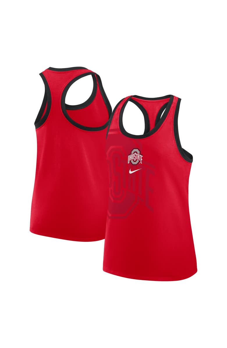 Nike Women's Nike Scarlet Ohio State Buckeyes Primetime Tri-Blend Racerback Tank Top, Main, color, 