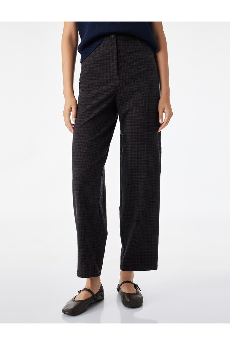 Mid Rise Checked Trousers With Pocket Detail, Alternate, color, BROWN CHECK