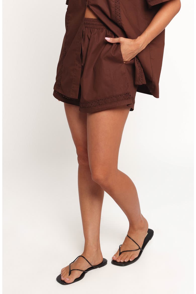 Austin Cotton Drawstring Shorts, Alternate, color, CHOCOLATE
