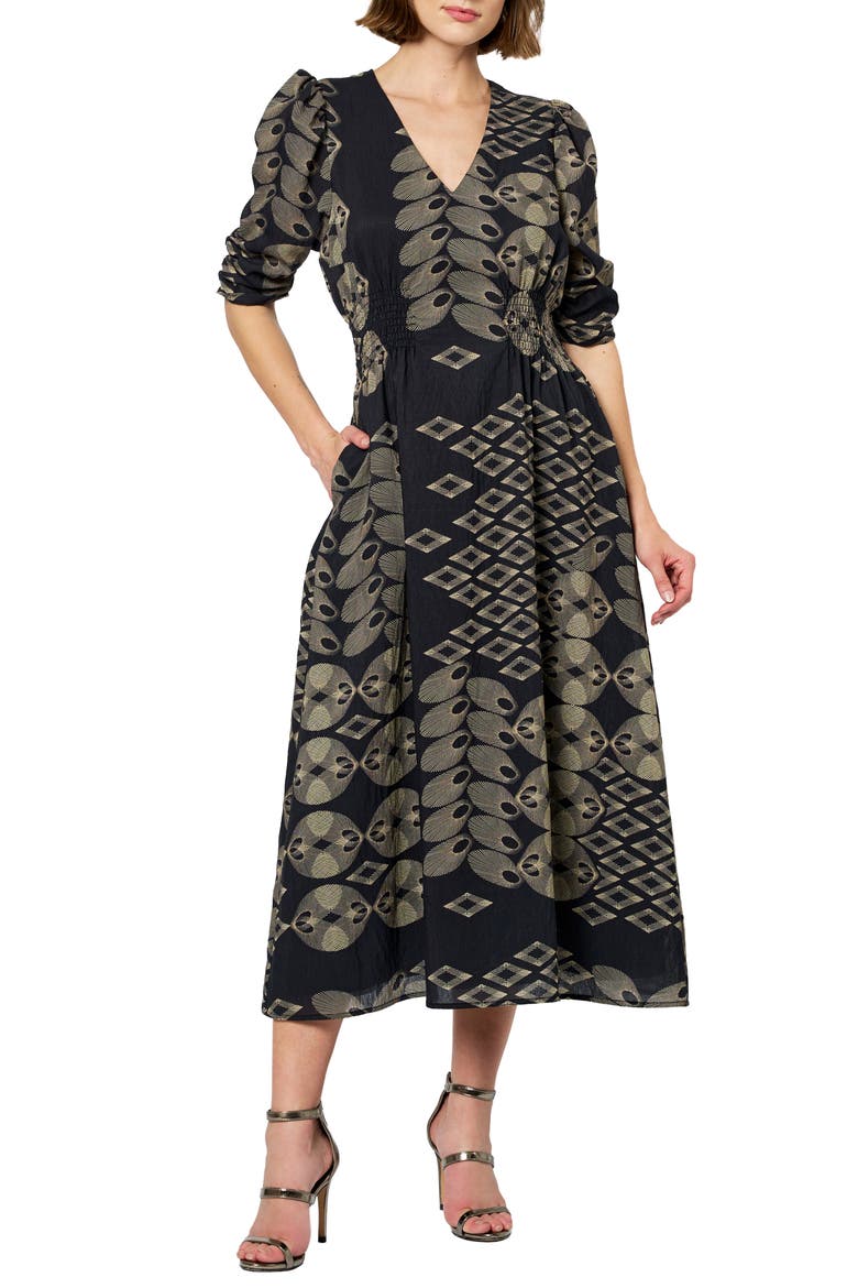 Biarritz Abstract Mixed Print Dress, Main, color, BLACK MULTI