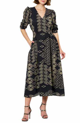 CIEBON Biarritz Abstract Mixed Print Dress