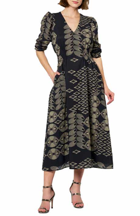 CIEBON Biarritz Abstract Mixed Print Dress