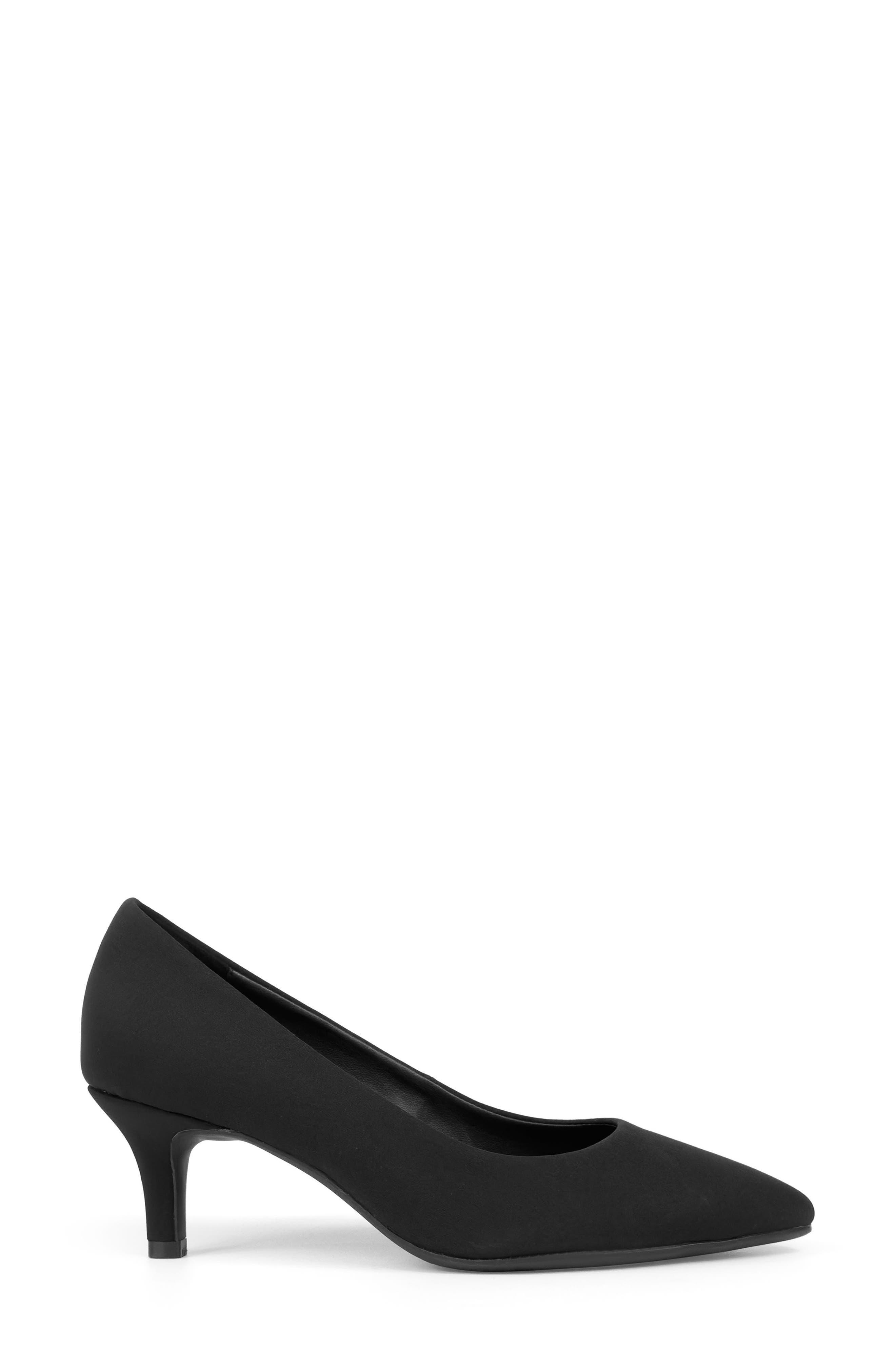 Elil Pump, Alternate, color, BLACK STRETCH GABARDINE