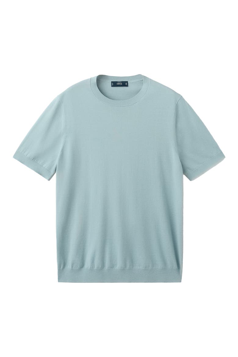 Fine Knit Cotton T-Shirt, Alternate, color, AQUA GREEN
