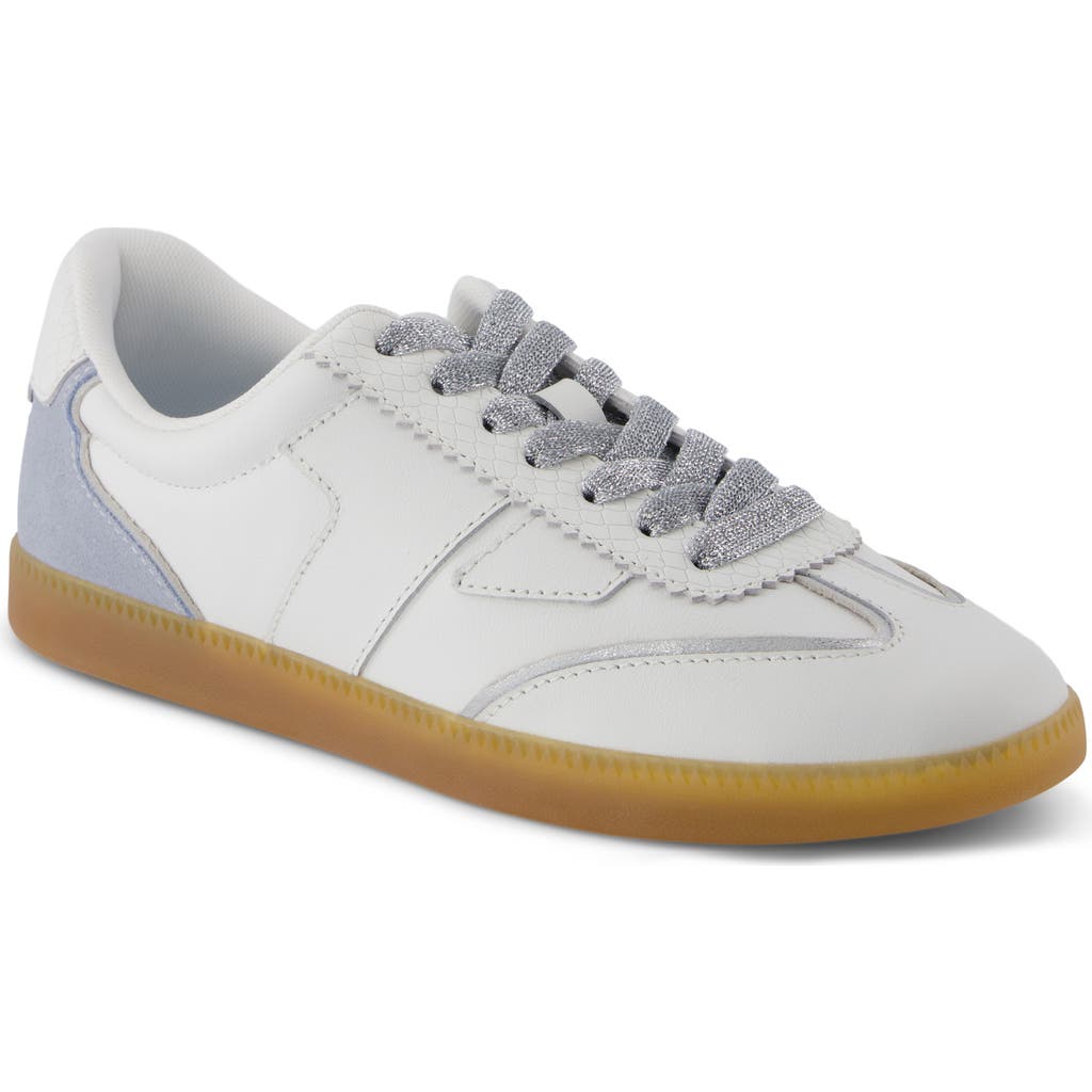 Toms Women's Collins Pastel Blue Multi Leather And Suede Lace Up Sneaker In Blue