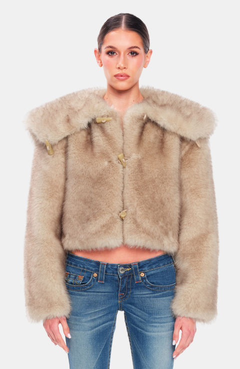 ジャケット・アウター PARTIMENTO WOMEN Fur Cropped Jacket Sites-Gant-US-Site