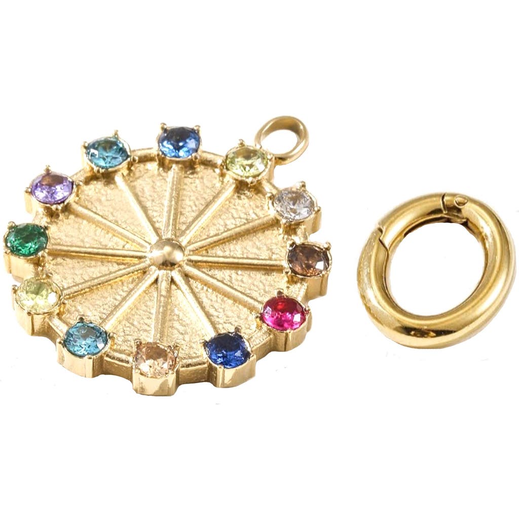 Jane Basch Designs Colorful Crystal Charm & Connector In Gold